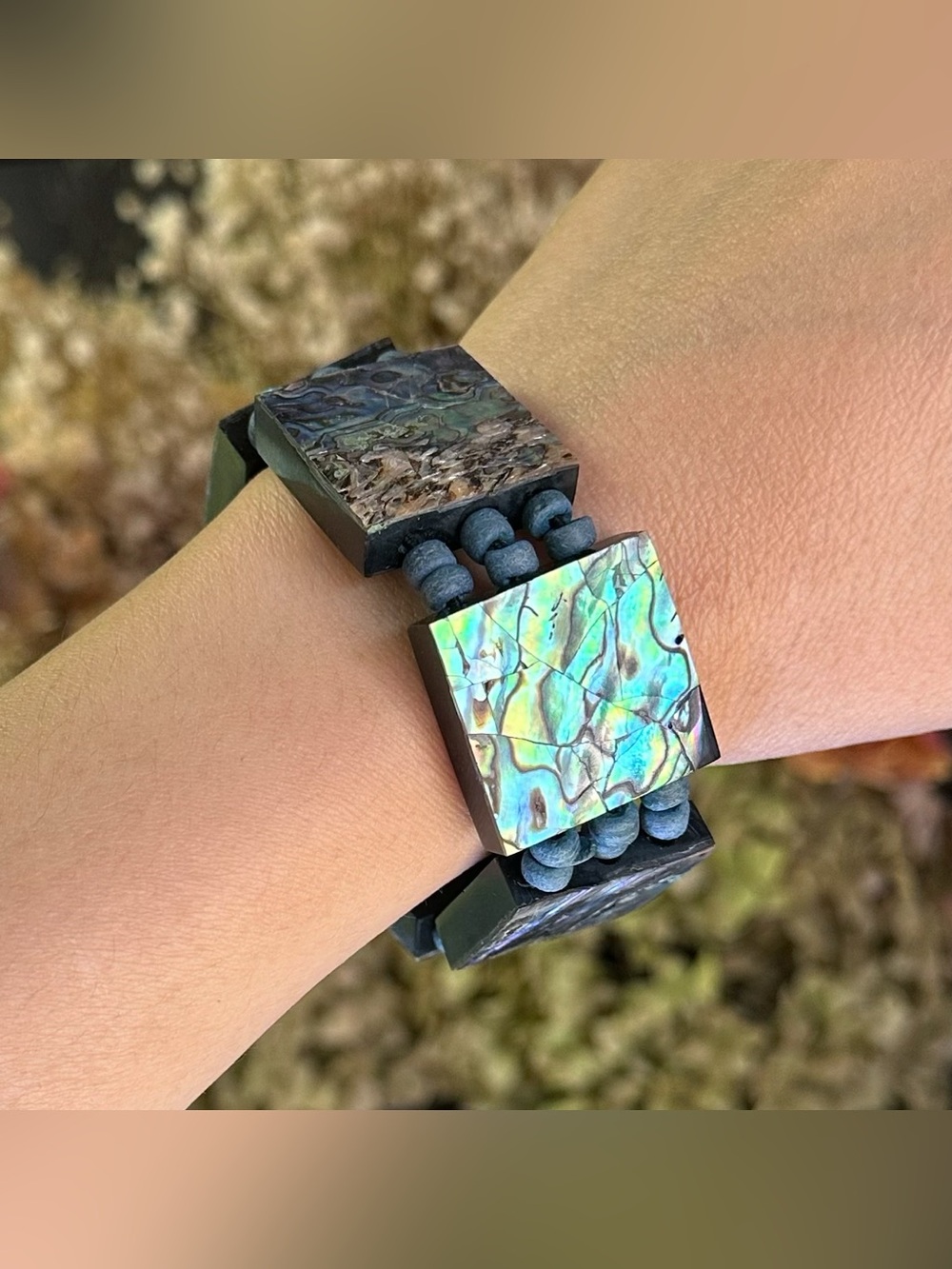 Rainbow Abalone Stretchy Bracelet